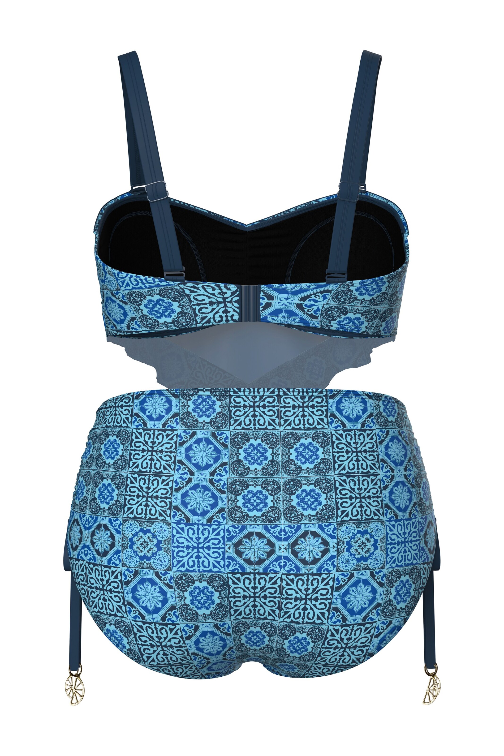Ulla Popken Bralette Swimsuit in Blue