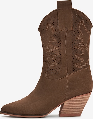 CESARE GASPARI Cowboy Boots in Brown: front