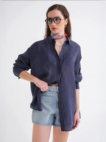 Camicia da donna di MixRay in blu: frontale