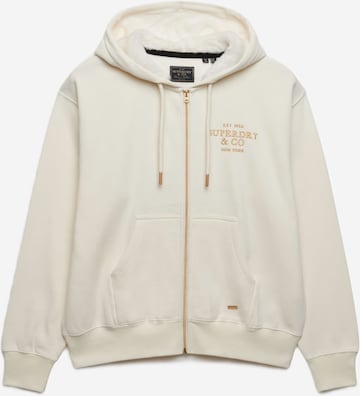Superdry & Co Sweatjacke in Weiß: Vorderseite