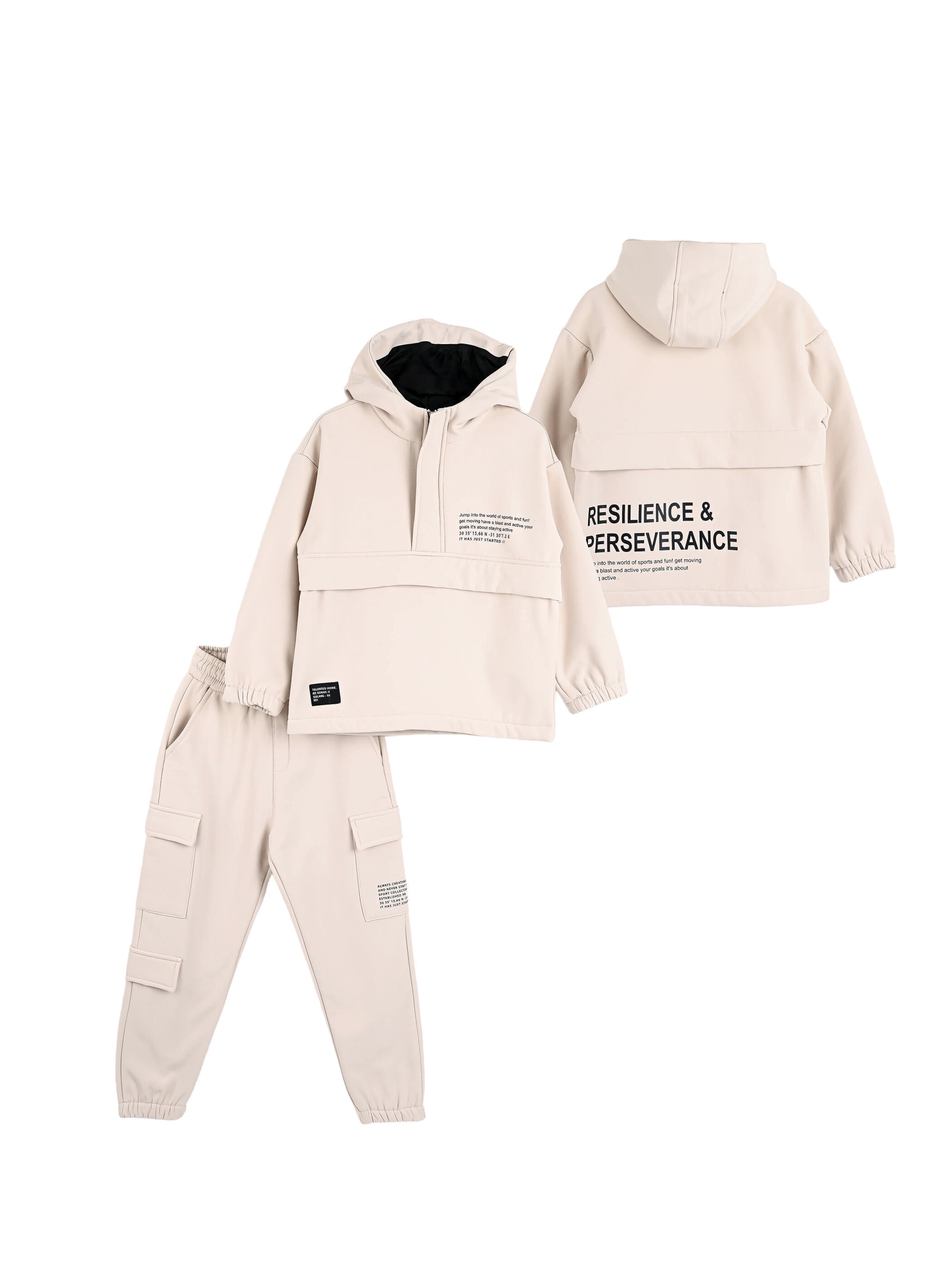 Survêtement Solang en beige : devant