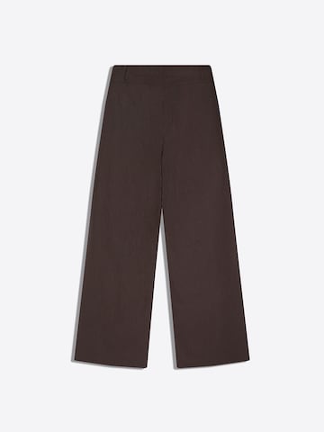 Bershka Loosefit Ráncos nadrág - barna