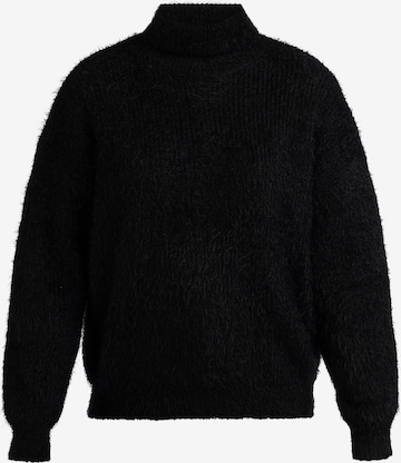 fainaŠiroki pulover - crna boja: prednji dio