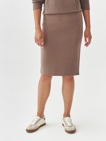 TATUUM Skirt 'Wirkware GEME' in Beige: front