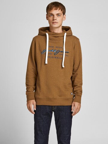 JACK & JONES Sweatshirt 'Woods' in Brown: front