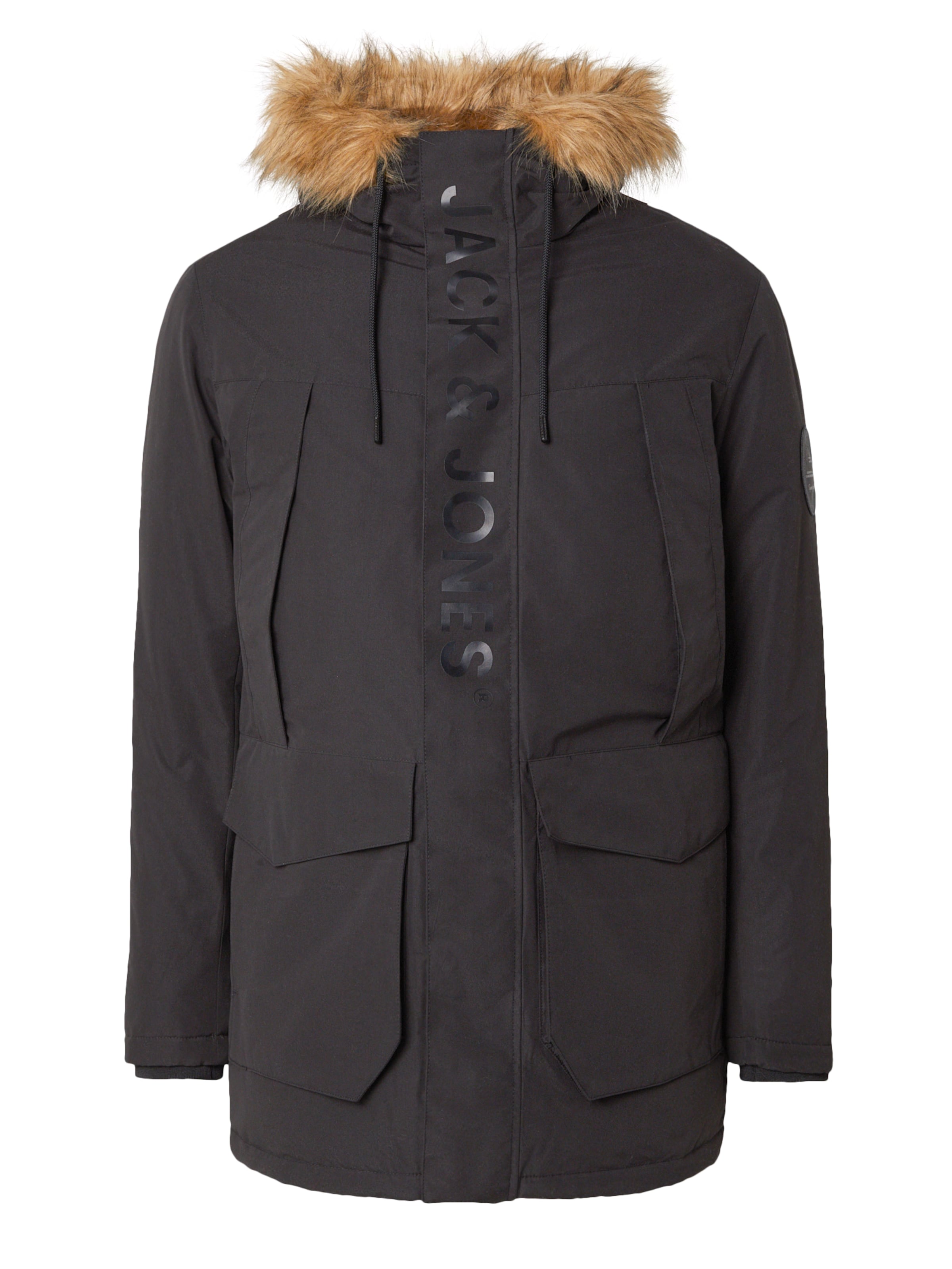 JACK & JONES - Parca de invierno 'JJCAMP' en negro: frente