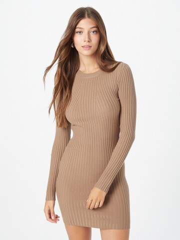 PIECES Knit dress 'Crista' in Brown: front