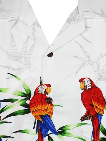 Pacific Legend Regular fit Button Up Shirt 'Papagei' in White
