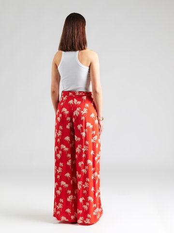 King Louie Wide leg Pleat-Front Pants 'The Haze' in Red
