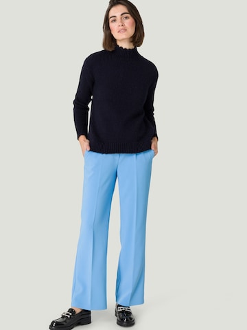 Regular Pantalon à plis zero en bleu