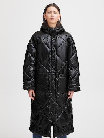ICHI Płaszcz zimowy 'FALOVA' w kolorze czarny: przód