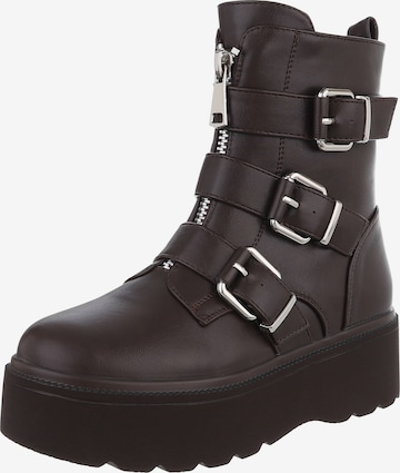 Ital-Design Stiefelette in Braun: Vorderseite