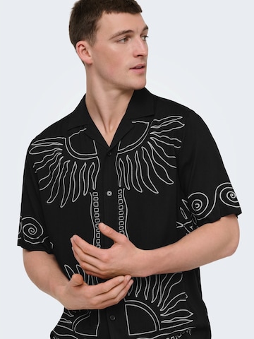 Only & Sons - Ajuste regular Camisa 'ONSWRIGHT' en negro