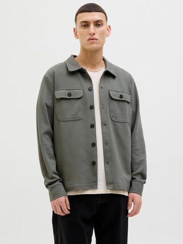 JACK & JONES Comfort fit Button Up Shirt in Grey: front