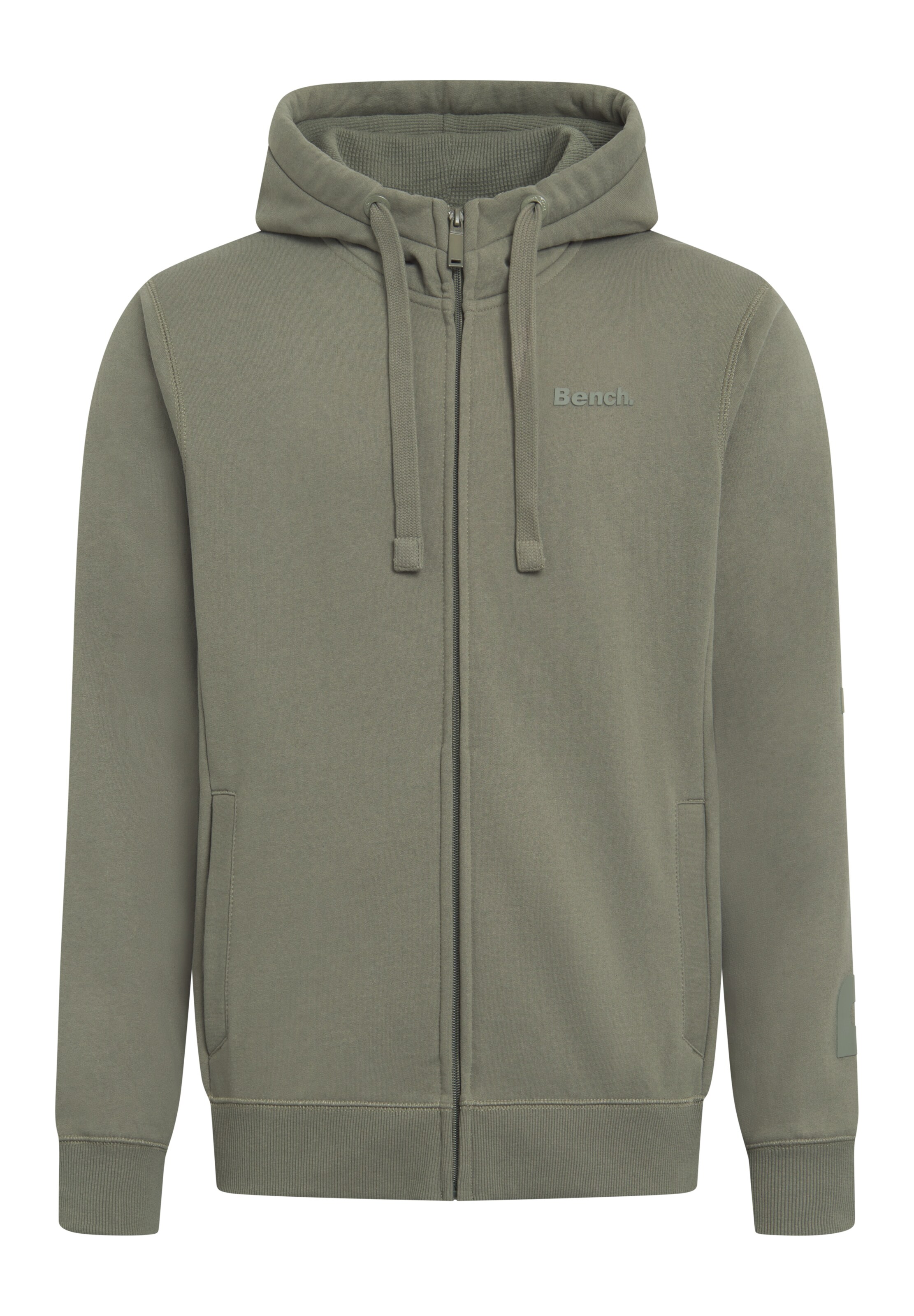 BENCH Zip-Up Hoodie in Green: front