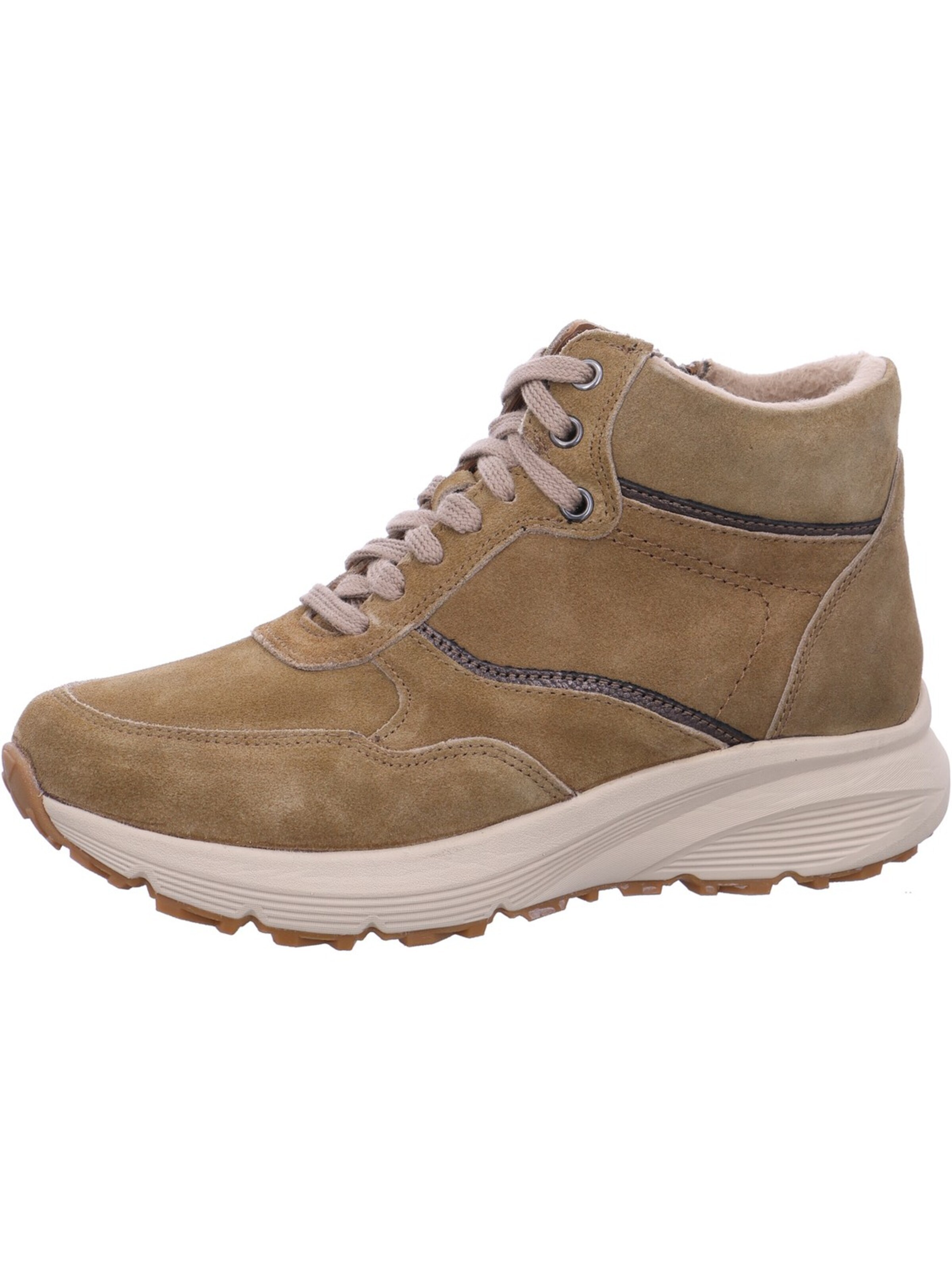 Naturläufer Booties 'Naturläufer Schnürstiefel Beige' in Beige: front
