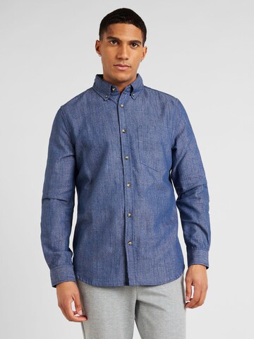 Coupe regular Chemise BURTON MENSWEAR LONDON en bleu : devant