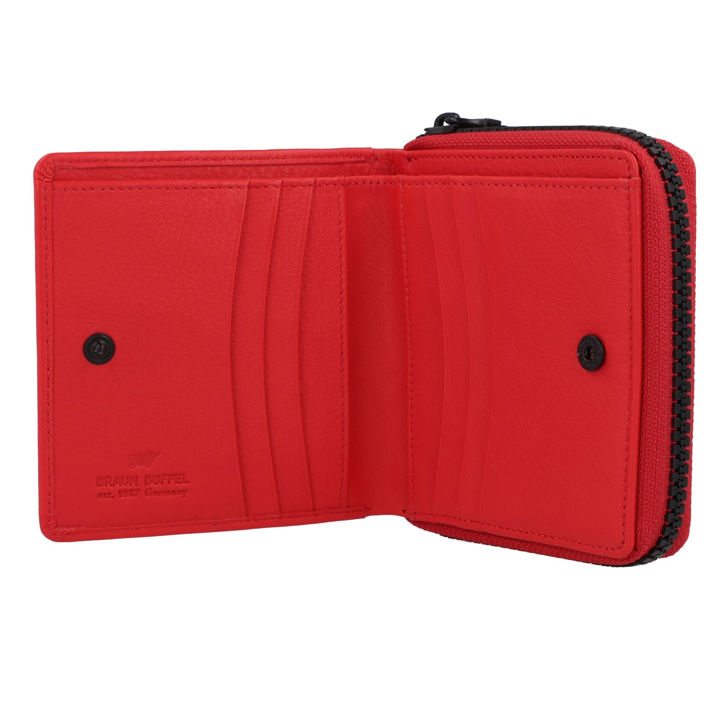 Portamonete 'Capri' di Braun Büffel in rosso