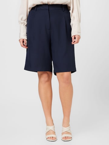 ONLY Carmakoma Loose fit Pleat-Front Pants 'Carthea' in Blue: front