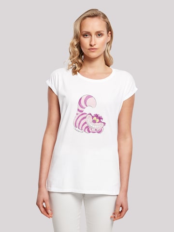 F4NT4STIC T-Shirt 'Disney Alice im Wunderland Cheshire Cat' in Weiß: predná strana