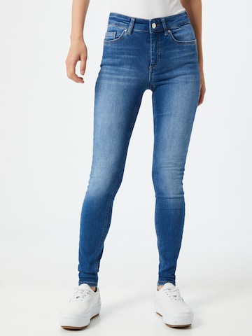 Skinny Jean 'Blush' ONLY en bleu : devant