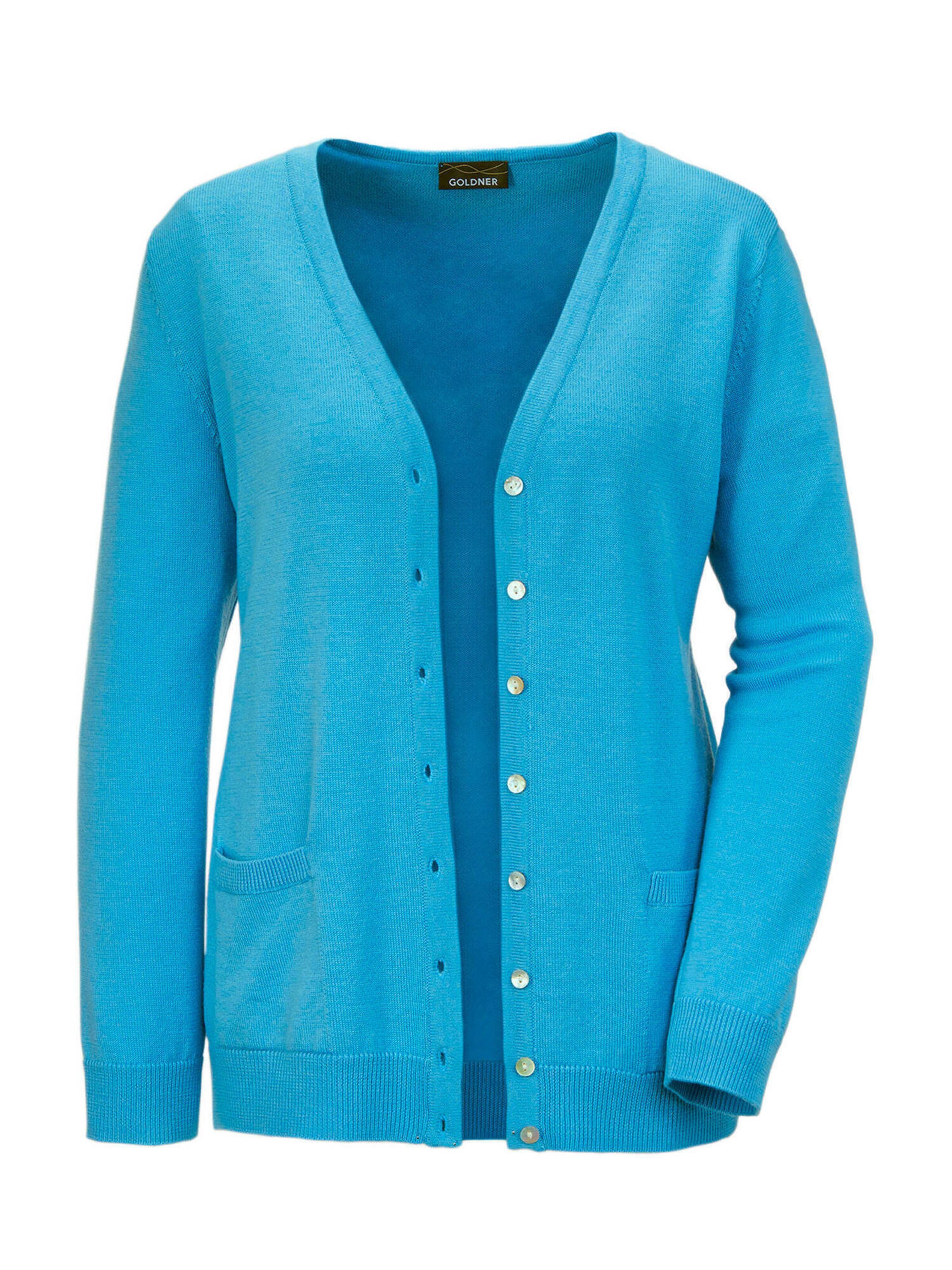 Goldner Cardigan en azur, Vue avec produit