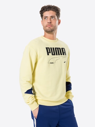 Felpa sportiva 'Rebel' di PUMA in giallo: frontale