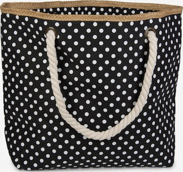 styleBREAKER Strandtasche 'Strandtasche mit Punkte Muster' in Schwarz: Vorderseite