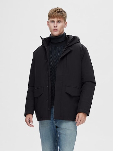 Veste d’hiver 'Piet' SELECTED HOMME en noir : devant