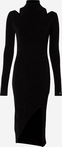 Just Cavalli Плетена рокля в черно: отпред