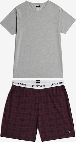 G-STAR Pyjama kort 'Tee and Short Pyjamas Set' in Grijs: voorkant
