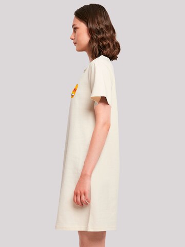 Robe 'Smiling furry yellow face with jewel hearted eyes' emoji couture en beige