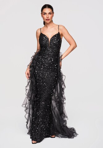 Robe de soirée Ombre en noir : devant