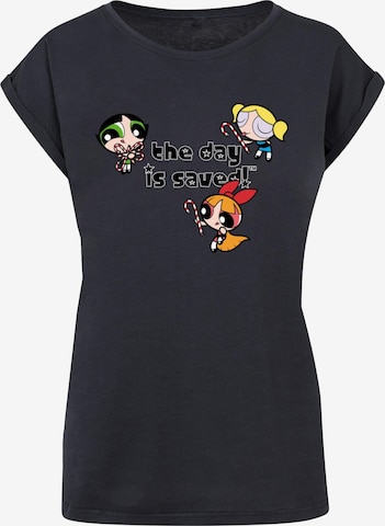 ABSOLUTE CULT Shirt 'The Powerpuff Girls - The Day Is Saved' in Blauw: voorkant