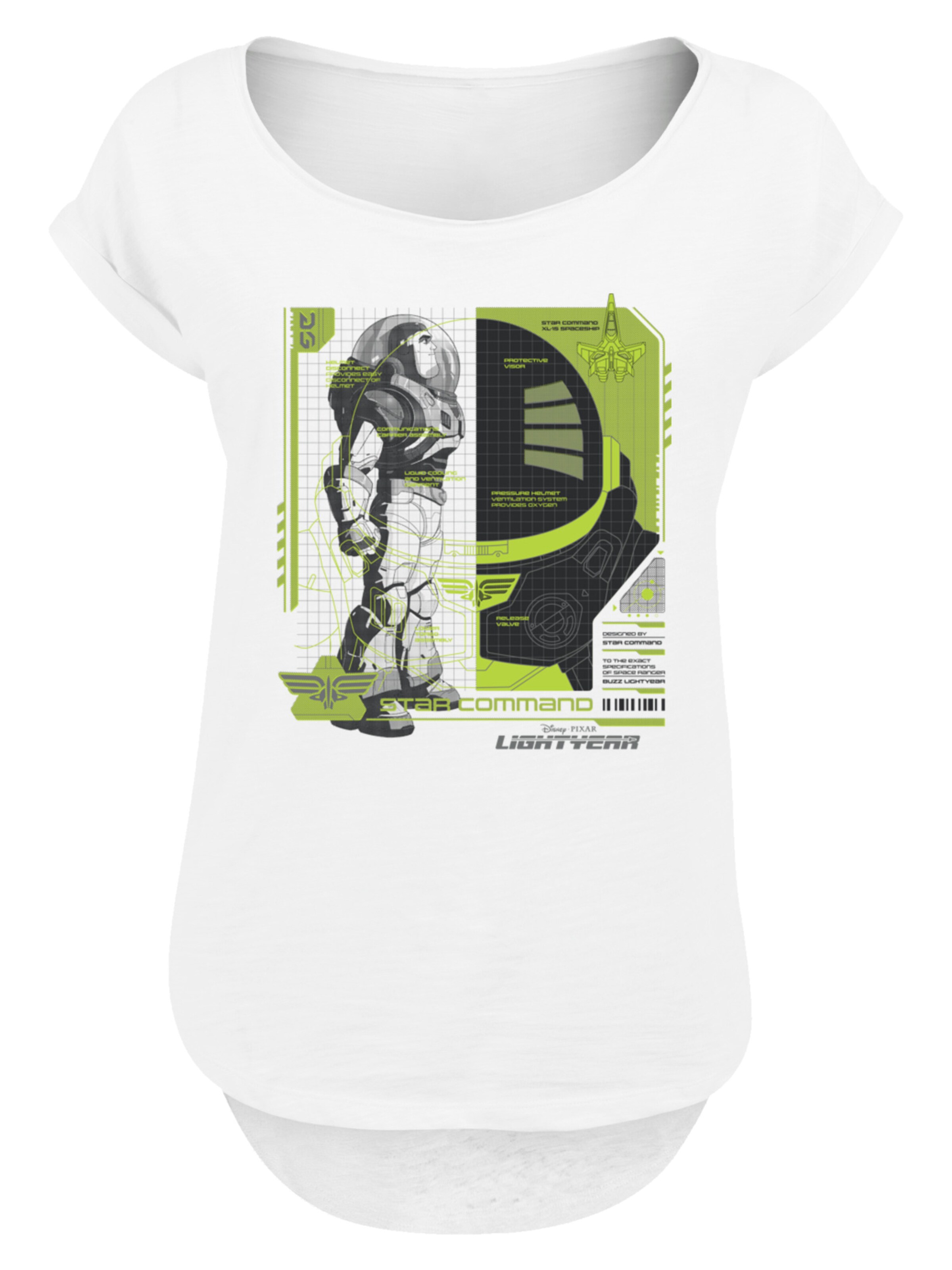 T-shirt 'Buzz Lightyear Buzz Tech Panel' F4NT4STIC en blanc : devant