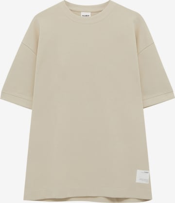 T-Shirt Pull&Bear en beige : devant