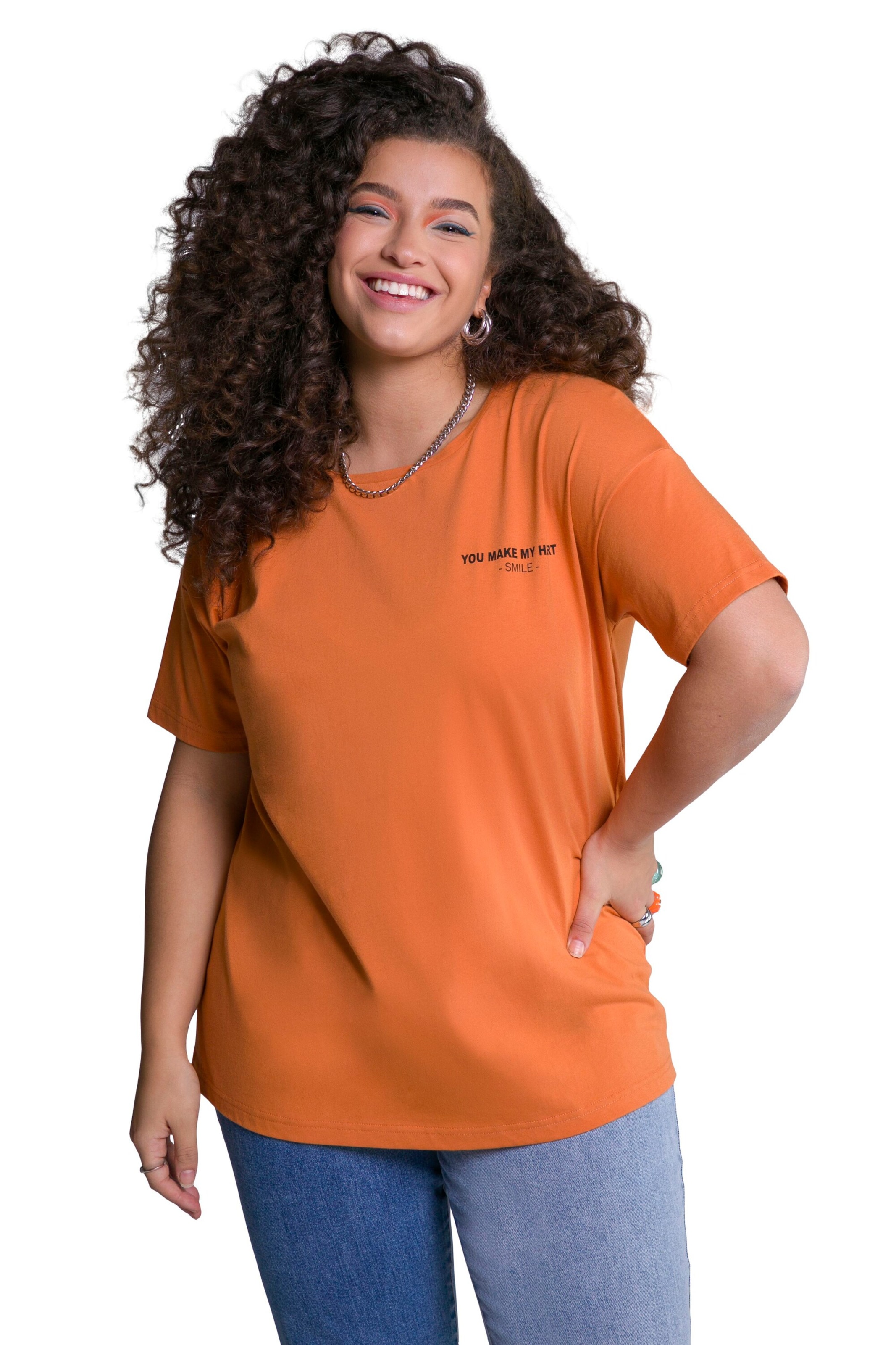 oranje dames shirt grote maat