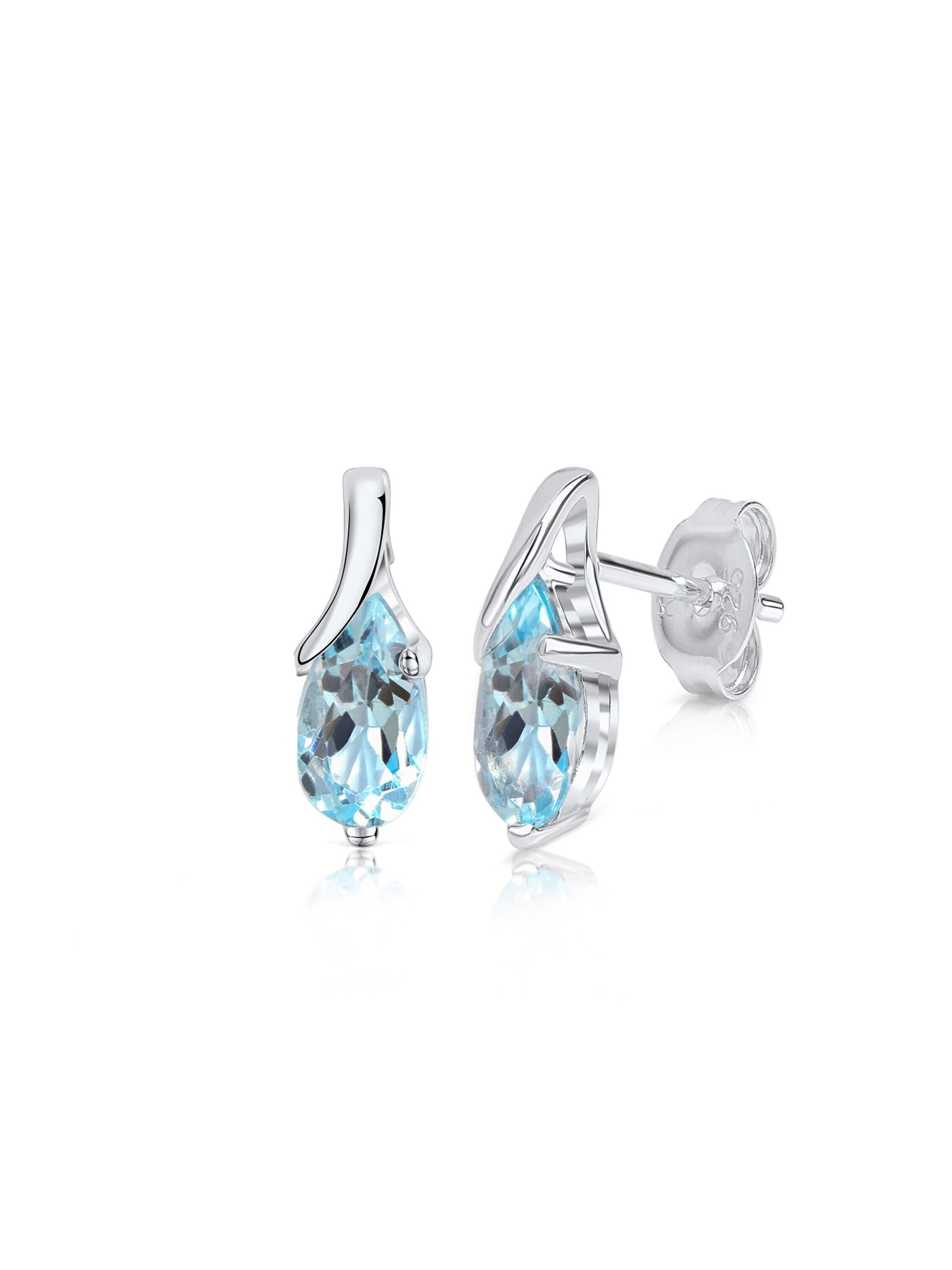 Boucles d'oreilles Zeeme en blanc : devant