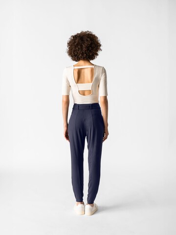Les Lunes Tapered Bandplooibroek 'Jade' in Blauw