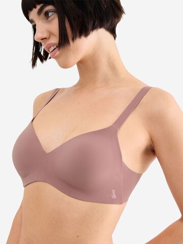 SLOGGI T-Shirt Soft-Cup-BH ' Blue ZERO Feel 2.0 THE UP ' in Braun