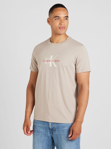 Calvin Klein Jeans T-Shirt 'DISTRESSED' in Grau: Vorderseite