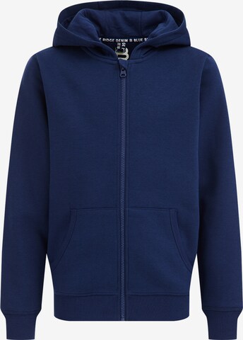 WE Fashion Sweat jacket in Blue: front