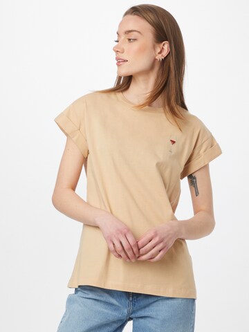 T-shirt 'Boyfriend Coloured Sparkle' Rich & Royal en beige : devant