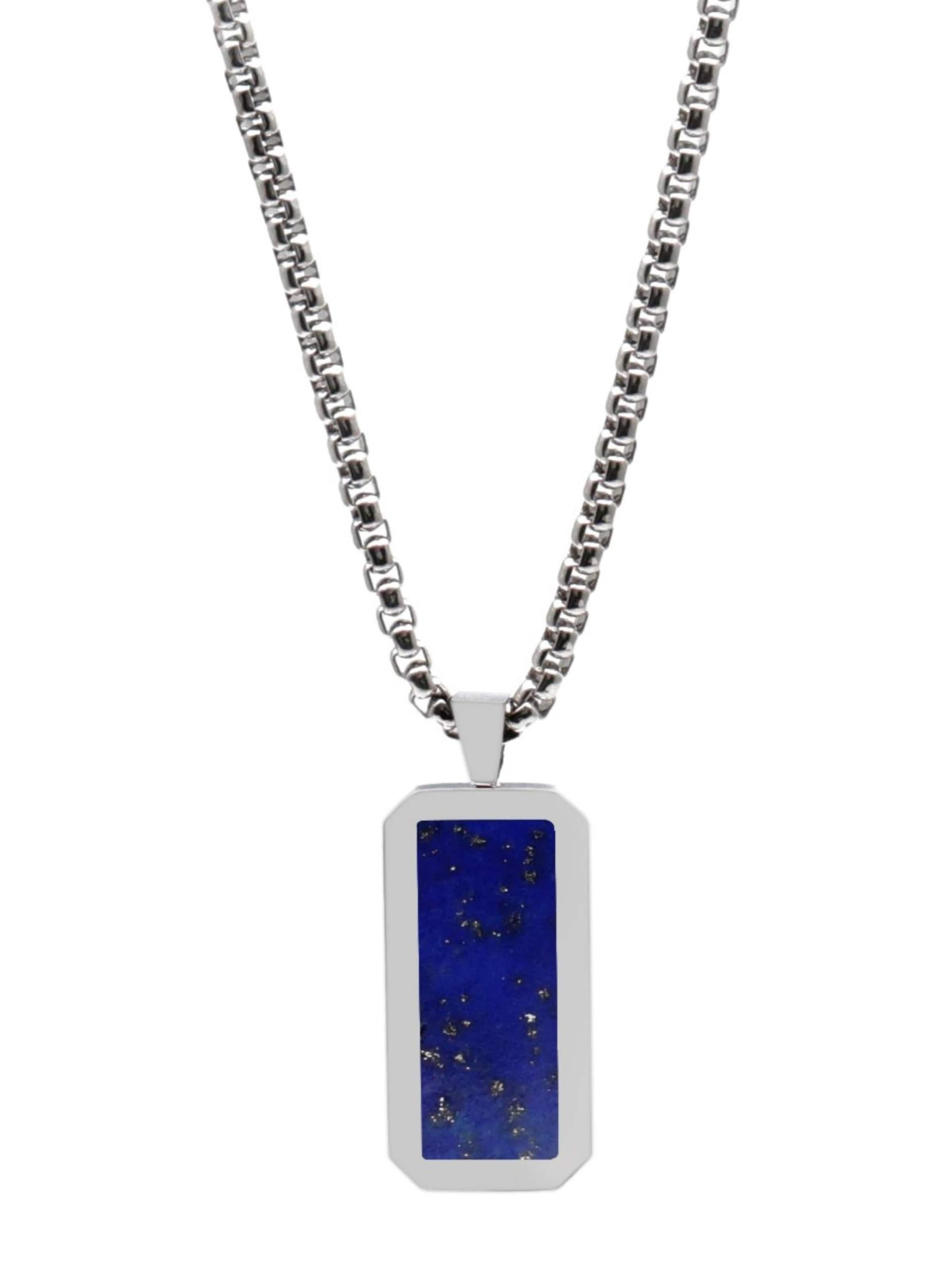 GT Collection Necklace 'Rectangle' in Blue: front