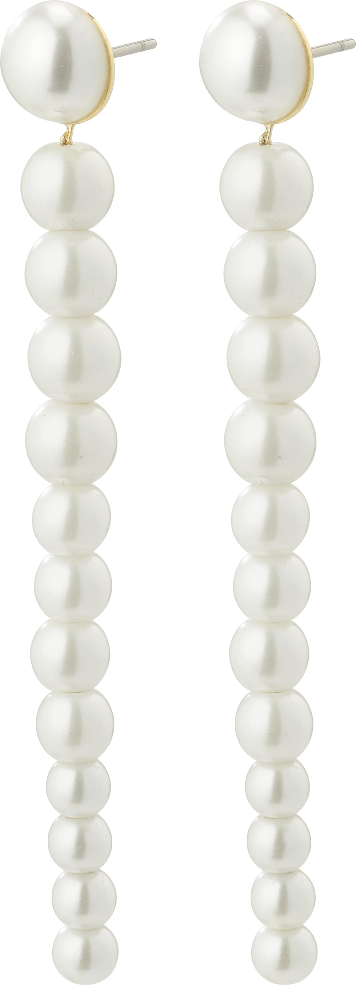 Cercei 'Beat' de la Pilgrim pe alb: față