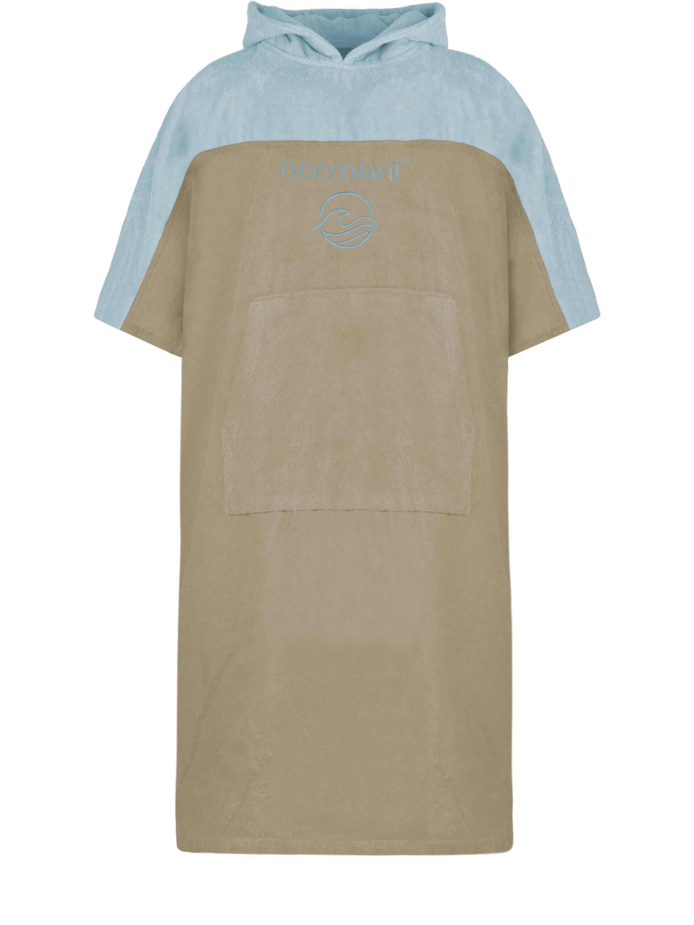 normani Surfer Poncho 'Kuta' in sand / hellblau, Produktansicht