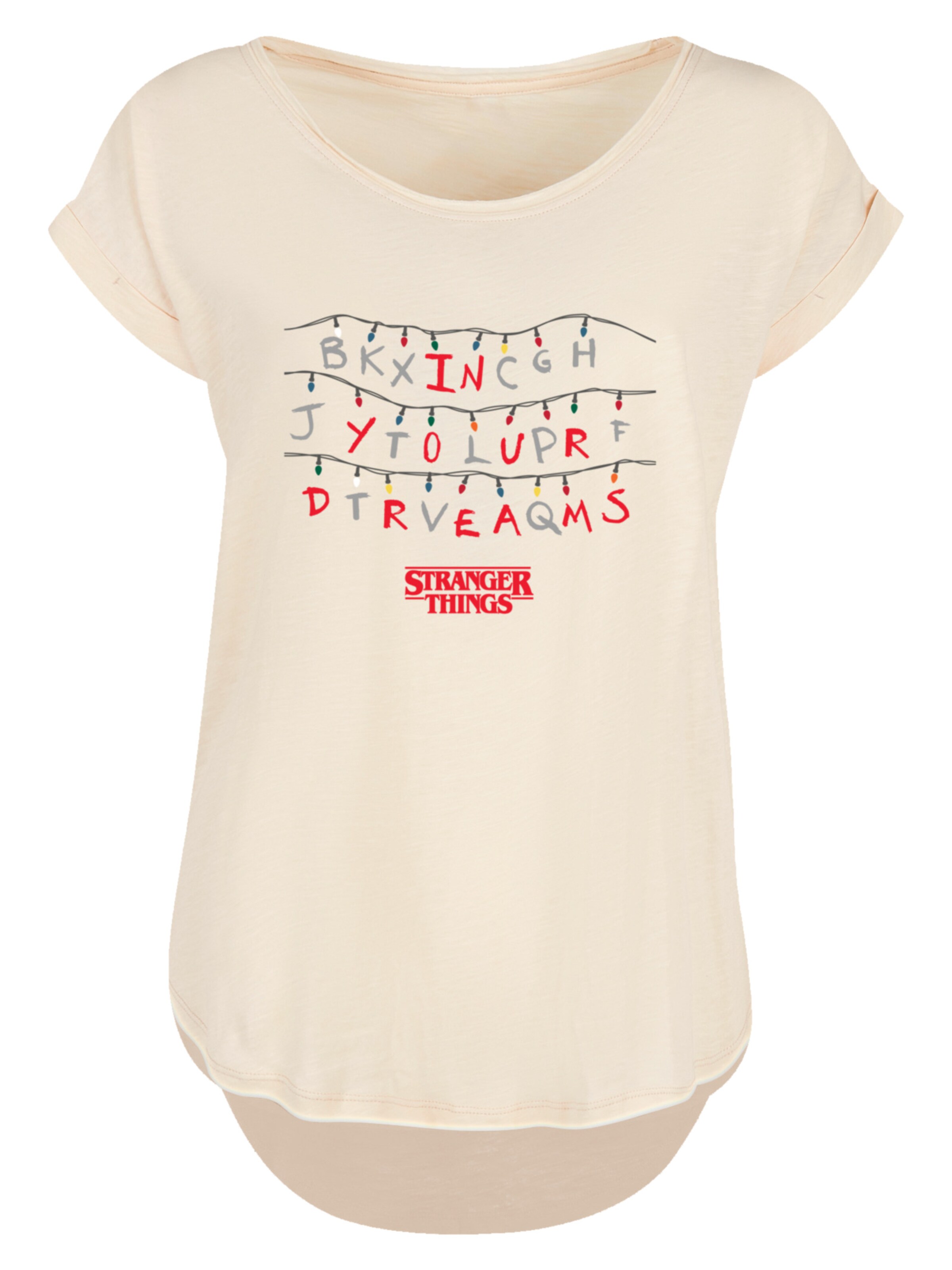 F4NT4STIC Shirt 'Stranger Things In Your Dreams Netflix TV Series' in Beige: front