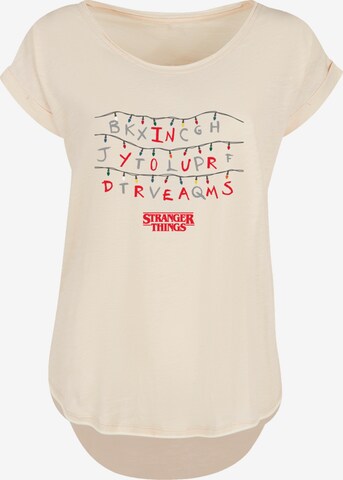 F4NT4STIC T-Shirt 'Stranger Things In Your Dreams Netflix TV Series' in Beige: predná strana