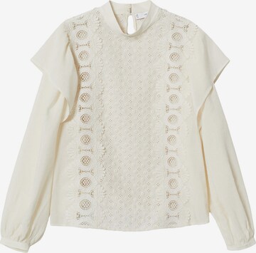 MANGO Blouse 'CLOSED' in Beige: front