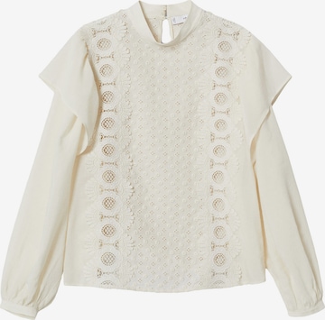 MANGO Blouse 'CLOSED' in Beige: voorkant